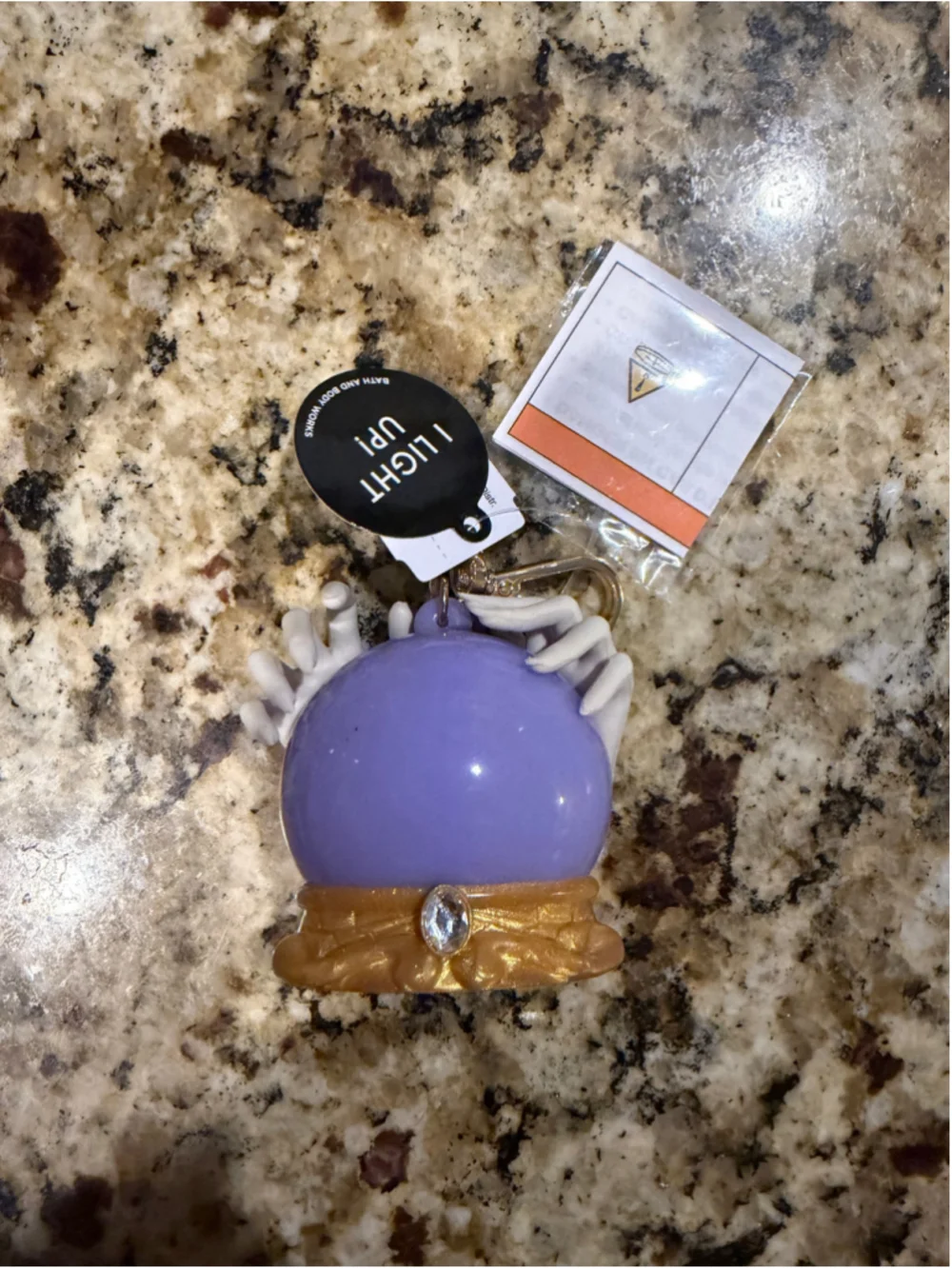 NEW Bath & Body Works Crystal Ball Hand Sanitizer Holder One Size Purple Gold